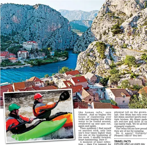  ??  ?? Brave it: Try kayaking down Croatia’s Cetina river