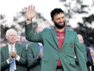  ?? ?? El golfista vasco Jon Rahm, tras ganar el Masters de Augusta.