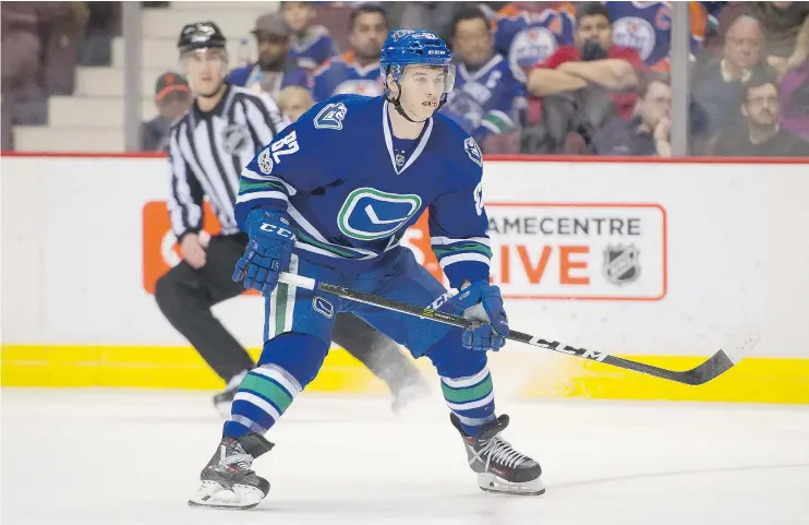  ?? — GETTY IMAGES FILES ?? Canucks winger Nikolay Goldobin finds himself back in the NHL thanks to a solid offensive and defensive showing this year in the American Hockey League.