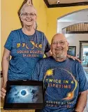  ?? Raj Mankad/Staff ?? Kris and Steve Szepanski traveled from South Carolina, where they saw an eclipse in 2017, to Gun Barrel City to witness a second total eclipse.