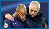  ??  ?? BEATEN: Mourinho consoles Lucas Moura