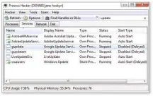  ??  ?? Search Process Hacker for background-running update processes and services