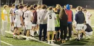  ?? KEV HUNTER/MEDIANEWS GROUP ?? West Chester Rustin huddles after its loss to Pennridge on Thursday.