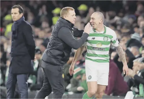  ?? PICTURE: ANDREW MILLIGAN/PA ?? 0 Neil Lennon says Scott Brown has been ‘outstandin­g’ all season and has ‘rarely’ seen him lose his temper.