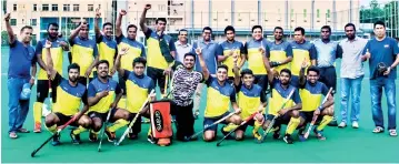  ??  ?? HNB emerged 'A' Division winners of the Mercantile Hockey Knockout Tournament 2020