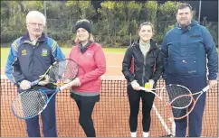  ?? ?? Blue v Green pair 2 (l-r) Paddy Hanley and Una Fitzgerald of team Blue who played against the team Green pair, Mairead Coughlan and Ray Hurley in the Colours League recently.