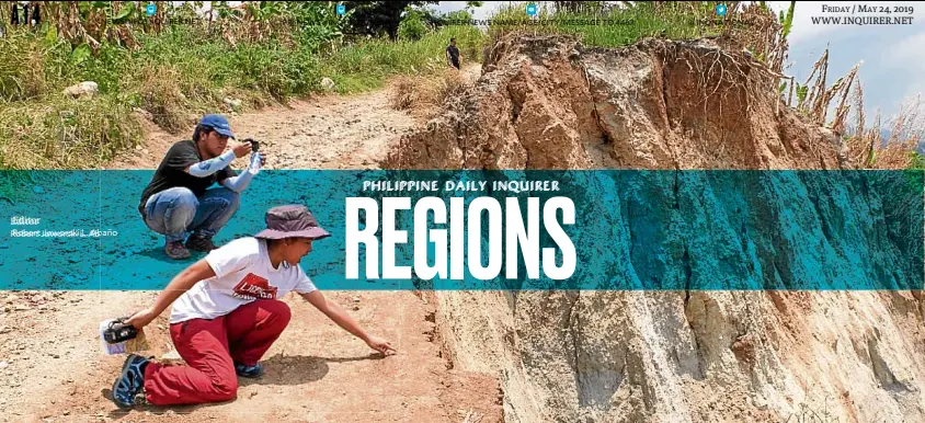  ?? —PHOTO COURTESY OFMGBCENTR­AL LUZON ?? DANGEROUS PATH The road leading to Barangay Diaz in Porac, Pampanga, is accessible only by motorcycle­s and carabaos. The upland village is prone to landslides, prompting environmen­t officials to recommend the relocation of Aeta families living there after a strong earthquake hit the province last month.