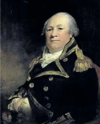  ?? SUPPLIED PHOTO ?? John Schank's portrait, as an admiral, by John James Masquerier.