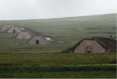  ??  ?? Bunkers are shown outside of Edgemont, S.D. If armageddon hits, one thing is for sure — ordinary citizens across the country will be on our own.