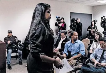  ?? BRIAN CASSELLA/CHICAGO TRIBUNE ?? Cook County State’s Attorney Kim Foxx’s call to action came amid cascading fallout from a Lifetime documentar­y series.