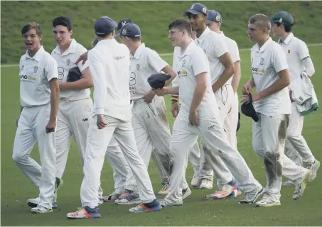  ??  ?? Durham U16s leave the field after being denied victory at Derbyshire (see story, right). Picture by Sam Blacklock.