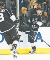  ?? Luis Sinco Los Angeles Times ?? KINGS FORWARD Kris Versteeg celebrates after scoring a goal against the Ducks on Thursday.