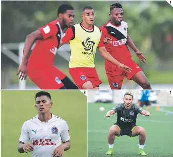  ?? FOTOS: EL HERALDO ?? (1) De acuerdo con Chelato Uclés, cuando los refuerzos se acoplen, Olimpia será otro. (2) A Bryan Moya el Maestro no lo utilizaría por la zurda. (3) Alex López es la baja que el club más resiente.