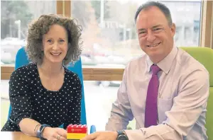  ??  ?? New Insights learning and developmen­t CEO Fiona Logan with her predecesso­r and group co-founder Andy Lothian.