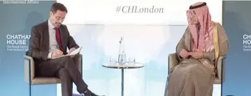  ??  ?? There are more important problems than Qatar, Adel Al-Jubeir told the Chatham House conference in London.