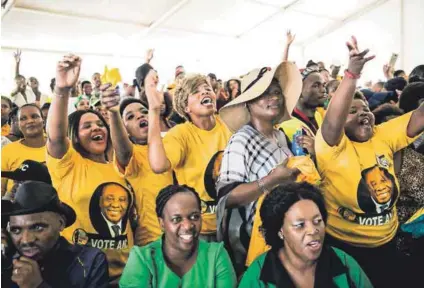  ??  ?? Unity bid: The ANC Youth League (above) gave ANC president Cyril Ramaphosa a warm welcome in Cato Crest on Wednesday. The president, in a move to defuse tensions in Kwazulu-natal, paid homage to former president Jacob Zuma (left).Photos: Delwyn Verasamy