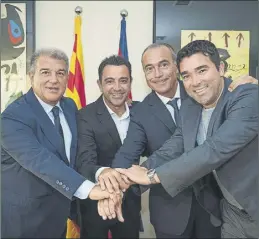  ?? Foto: fcb ?? Laporta, Xavi, yuste y Deco, hombres fuertes de la comisión de fútbol culé