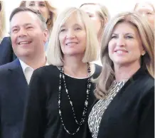  ?? DEAN BENNETT / THE CANADIAN PRESS ?? Alberta UCP Leader Jason Kenney encouraged Laureen Harper, centre, and Rona Ambrose to launch a group that mentors women to run for conservati­ve political parties.