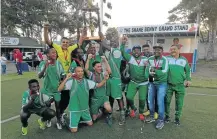  ?? Picture: SUPPLIED ?? CELEBRATIO­N: The jubilant Star of India Football Club after winning the maiden EL Central LFA Premier League Championsh­ip.