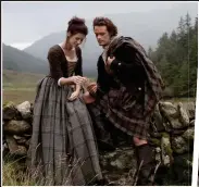  ??  ?? PERFECT SETTING: For romance in Outlander series, above, and 007 stunt in No Time to Die, left