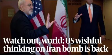  ?? PHOTO: GETTY IMAGES ?? High hopes: US Secretary of State John Kerry and Iran’s Foreign Minister Javad Zarif in 2016