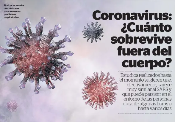  ??  ?? El virus se ensaña con personas mayores o con problemas respirator­ios.