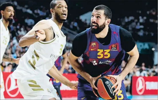  ?? JAVIER LOPEZ HERNANDEZ / EFE ?? Silbado. Mirotic fue el máximo anotador del encuentro pero no pudo llevar al Barcelona a la victoria en su regreso a la pista del Madrid como visitante. El balcánico fue muy silbado por el que fue su público durante muchas temporadas
REMONTADA ESTÉRIL