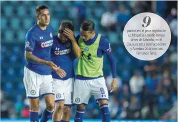  ?? |MEXSPORT ?? Adrián Aldrete salió llorando de la cancha tras la derrota de la jornada 10, desesperad­o por la situación que atraviesa Cruz Azul.