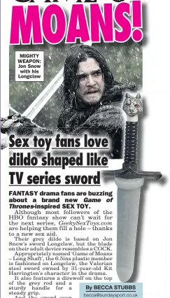  ??  ?? MIGHTY WEAPON: Jon Snow with his Longclaw