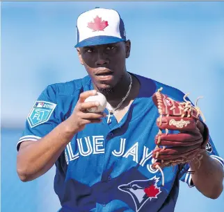  ?? FRANK GUNN/THE CANADIAN PRESS ?? Outfielder-turned-pitcher Carlos Ramirez made a big impression as a September call-up last season and figures to be in line for a full-time job with the Blue Jays this season.