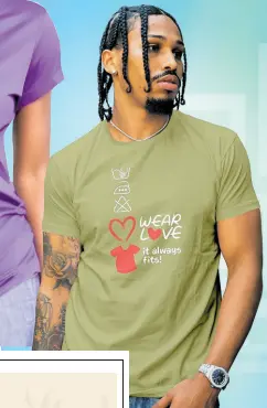  ?? ?? This love shirt, available for men, will be released on Valentine’s Day.