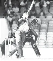  ??  ?? Left-hander Jonathan Carter hits straight during his top score of 79 against CCC Marooners on Saturday.