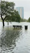  ?? STAFF ?? A park bench in The Hague, as seen at high tide Oct. 3, 2022.