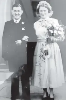  ?? ?? A wedding picture of Larry Farrell and Sheila Reidy,
who were married on 30th January, 1954.