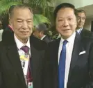  ??  ?? Lucio Tan and Andrew Tan. ‘He’s my idol,’ Andrew says of Lucio.