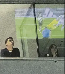  ?? FOTO: SIRVENT ?? Míchel Sancionado, siguió el partido desde un palco