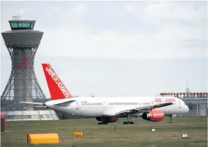  ??  ?? A Jet2.com plane at Newcastle Airport