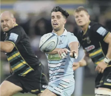  ??  ?? Adam Hastings in action for Glasgow in last Friday’s pre-season friendly against Northampto­n.