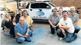  ??  ?? TEAM OF SPECIALIST­S: SPEC staff members are, from left Angie Gavin-Bekker, Jenny Rudman, Beukes van Heerden Louis Boshoff, Andy Sinclair and, from left, Frikkie de Bod, Conrad Bekker, Arnold Avenant and Johann Avenant