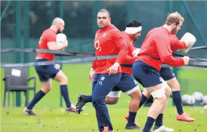  ?? Picture: David Rogers/Getty ?? Kyle Sinckler at yesterday’s England training session at the Lensbury Club, Teddington