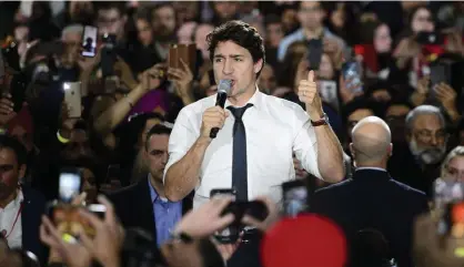  ?? Bild: Sean Kilpatrick ?? Justin trudeau sitter kvar efter valet i kanada.