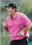  ?? CHRIS CARLSON THE ASSOCIATED PRESS ?? Patrick Reed celebrates after winning the Masters golf tourney Sunday in Augusta, Ga.