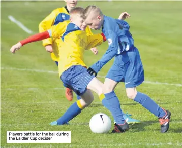  ??  ?? Players battle for the ball during the Laidler Cup decider