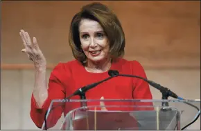  ?? OLIVIER DOULIERY/ABACA PRESS FILE PHOTOGRAPH ?? House Minority Leader Nancy Pelosi speaks on March 7 in Washington, D.C.