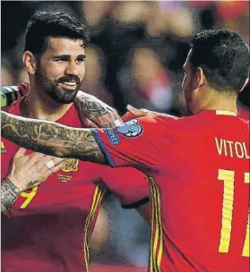  ?? FOTO: SIRVENT ?? Diego Costa y Vitolo volverán a ser compañeros