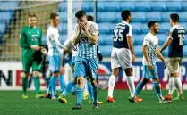  ?? EMPICS ?? Sad times: Coventry’s Callum Reilly in tears after a 2-0 defeat to Southend at an empty Ricoh Arena
