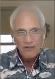  ?? The Maui News KEHAULANI CERIZO photo ?? Chairman Nane Aluli appeared Wednesday at an online mixer of the Maui Filipino Chamber of Commerce. He did not disclose much about the effort to name a director.