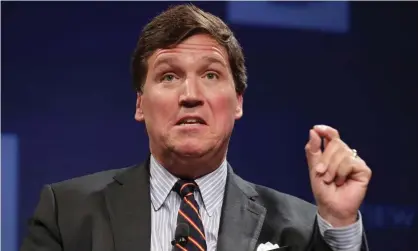  ??  ?? According to the ADL’s Jonathan Greenblatt, Tucker Carlson’s rhetoric ‘rhetoric was not just a dog whistle to racists – it was a bullhorn’. Photograph: Chip Somodevill­a/Getty Images
