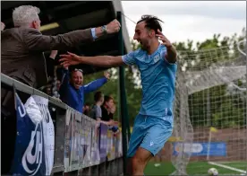  ?? ?? Caledonian Braves, pictured celebratin­g their SCFA Cup final win last year, have went from strength to strength under Ewing