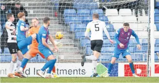  ?? ?? Head man Sean McGinty nods Ayr in front and sets up United’s first win in Inverness for 19 years